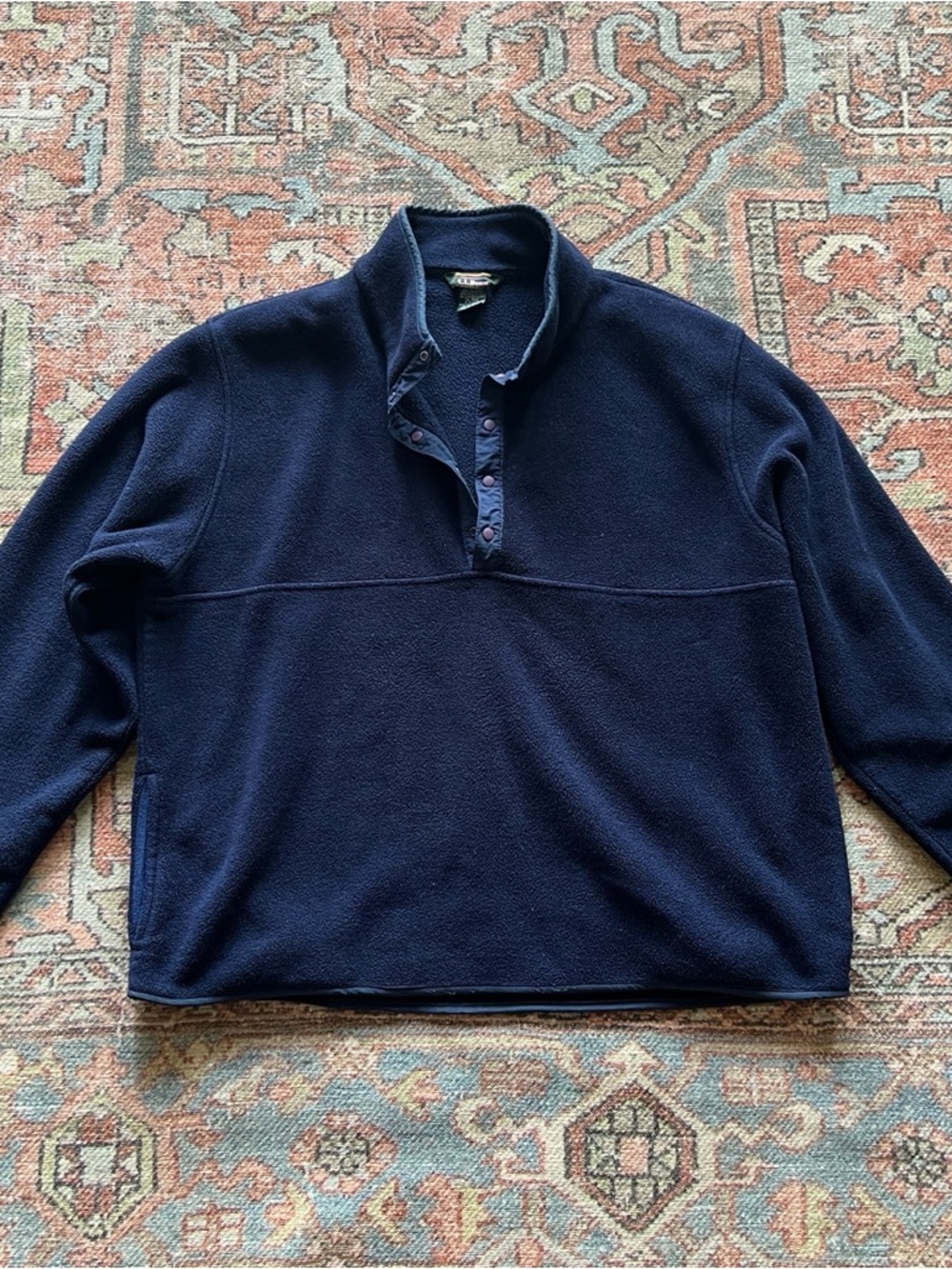 L.L. Bean Navy Fleece Polartec Pullover